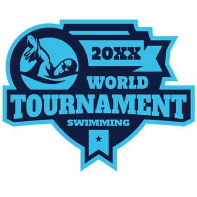Tournament World  Swimming logo template Miniatura